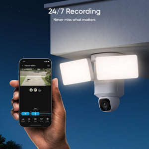 eufy - E30 Outdoor Wired 2K PTZ Security Camera with Floodlights - White