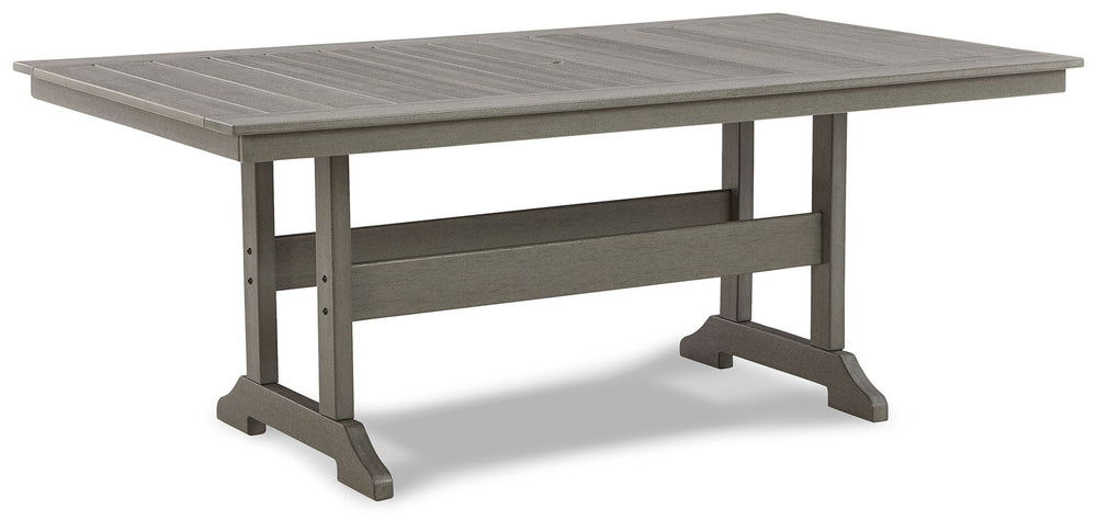 Visola - Mesa de comedor rectangular con opción de sombrilla - Gris