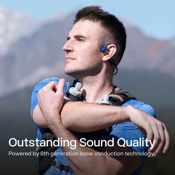 Shokz - OpenRun Wireless Bone Conduction Open-Ear Bluetooth Endurance Headphones (USB-Charging) - Blue
