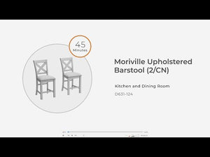 Moriville - Taburete tapizado para barra (juego de 2) - Beige
