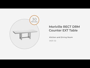Moriville - Mesa de mostrador extensible rectangular para comedor - Marrón grisáceo