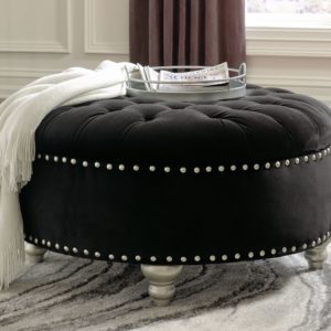 Harriotte - Black - Oversized Accent Ottoman