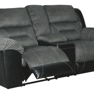 Earhart - Slate - Dbl Rec Loveseat W/Console