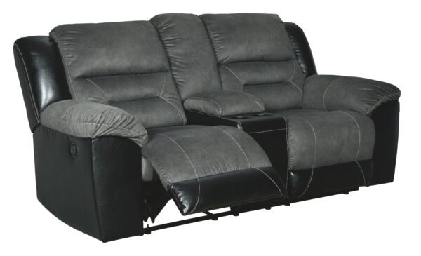 Earhart - Slate - Dbl Rec Loveseat W/Console