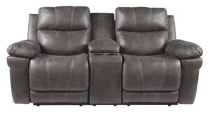 Erlangen - Dark Gray - Pwr Rec Loveseat/Con/Adj Hdrst