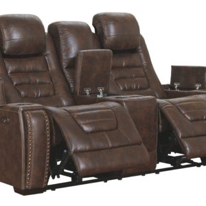 Game - Brown Dark - Pwr Rec Loveseat/Con/Adj Hdrst