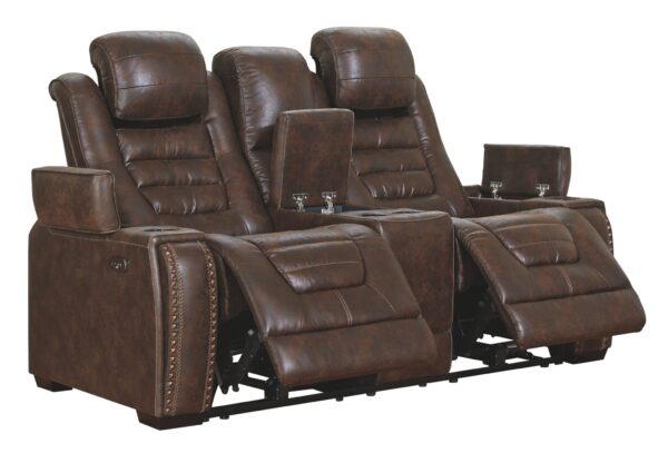 Game - Brown Dark - Pwr Rec Loveseat/Con/Adj Hdrst