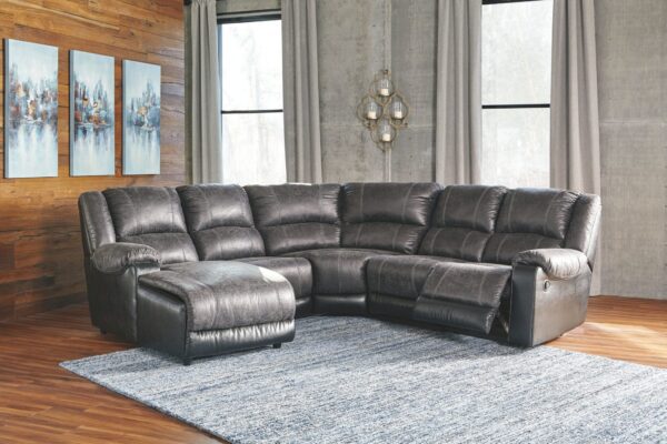 Nantahala - Slate - Left Arm Facing Chaise 5 Pc Sectional