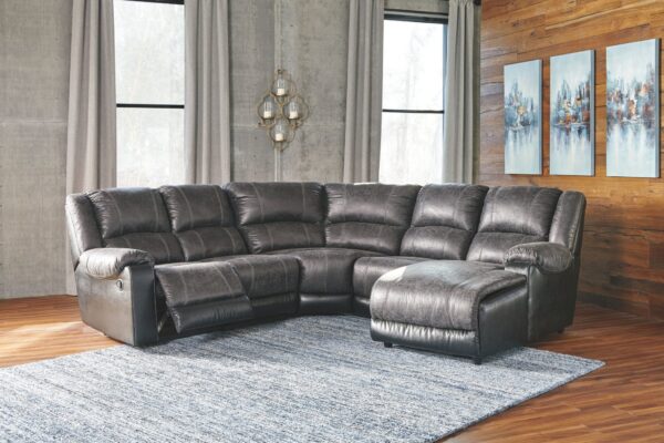 Nantahala - Slate - Right Arm Facing Chaise 5 Pc Sectional