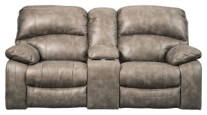 Dunwell - Driftwood - Pwr Rec Loveseat/Con/Adj Hdrst