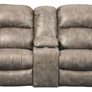 Dunwell - Driftwood - Pwr Rec Loveseat/Con/Adj Hdrst
