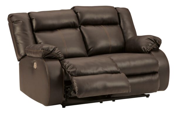 Denoron - Chocolate - Reclining Power Loveseat