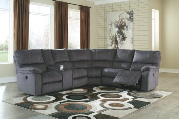 Urbino - Charcoal - Power Reclining Loveseat With Console 3 Pc Sectional