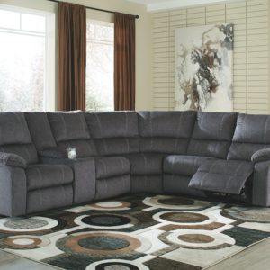 Urbino - Charcoal - Reclining Loveseat With Console 3 Pc Sectional
