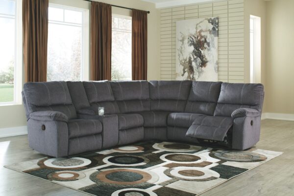 Urbino - Charcoal - Reclining Loveseat With Console 3 Pc Sectional