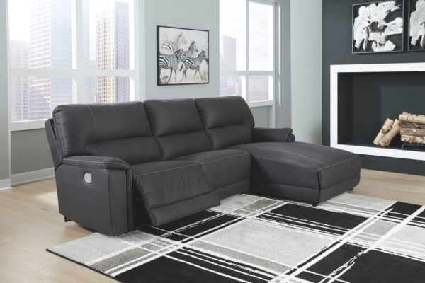 Henefer - Midnight - Right Arm Facing Power Chaise 3 Pc Sectional