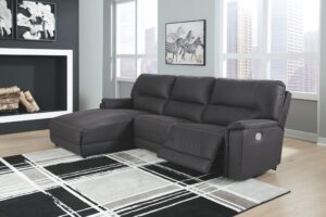 Henefer - Midnight - Left Arm Facing Power Chaise 3 Pc Sectional