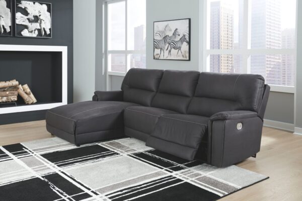 Henefer - Midnight - Left Arm Facing Power Chaise 3 Pc Sectional