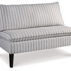 Arrowrock - White / Gray - Accent Bench - Pillow Back & Seat