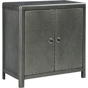 Rock - Gunmetal Finish - Accent Cabinet - 2 Door