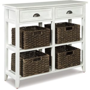 Oslember - White - Console Sofa Table