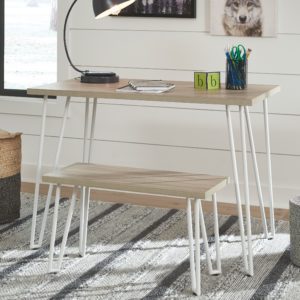 Blariden - Brown / White - Desk W/Bench