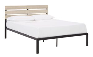 Waylowe - Natural / Black - Queen Platform Bed