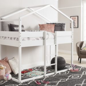 Flannibrook - White - Twin Over Twin House Loft Bed