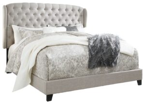 Jerary - Gray - Queen Upholstered Bed - Tufted Headboard