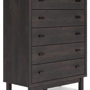 Toretto - Charcoal - Five Drawer Wide Chest