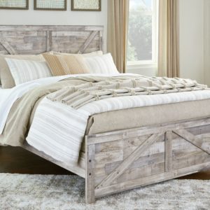Hodanna - Whitewash - Queen Crossbuck Panel Bed