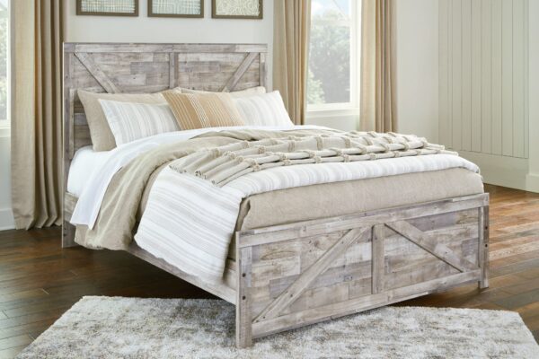 Hodanna - Whitewash - Queen Crossbuck Panel Bed