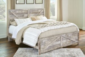 Hodanna - Whitewash - King Crossbuck Panel Bed