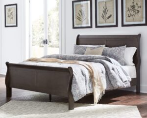 Leewarden - Dark Brown - Queen Sleigh Bed