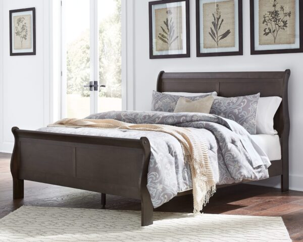 Leewarden - Dark Brown - Queen Sleigh Bed