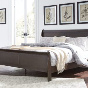 Leewarden - Dark Brown - King Sleigh Bed