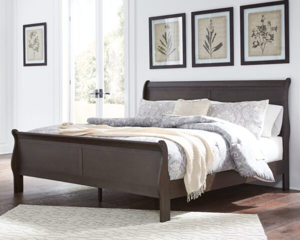 Leewarden - Dark Brown - King Sleigh Bed