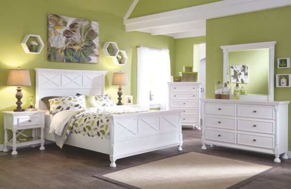 Kaslyn - White - Queen Panel Bed