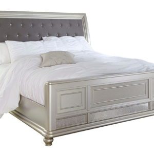 Coralayne - Silver - Queen Sleigh Bed