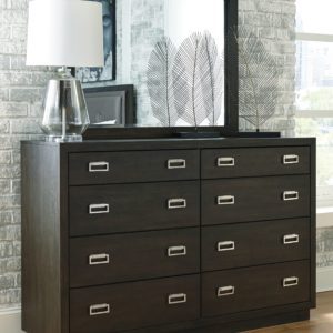 Hyndell - Dark Brown - Dresser, Mirror