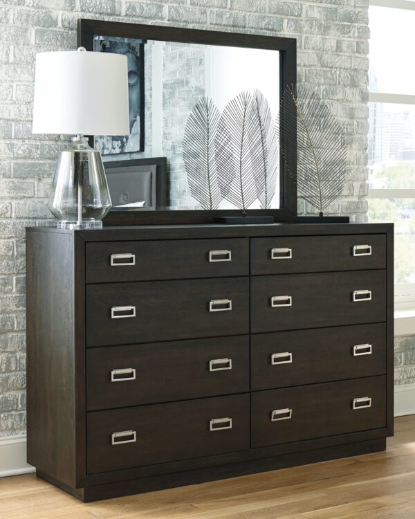Hyndell - Dark Brown - Dresser, Mirror