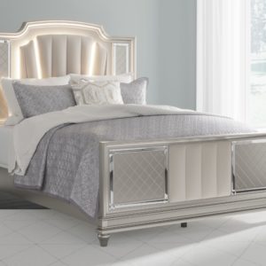 Chevanna - Pearl Silver - Queen Upholstered Panel Bed