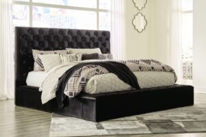 Lindenfield - Black - Queen Upholstered Bed With Storage
