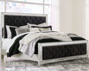 Lindenfield - Black / Silver - Queen Upholstered Bed