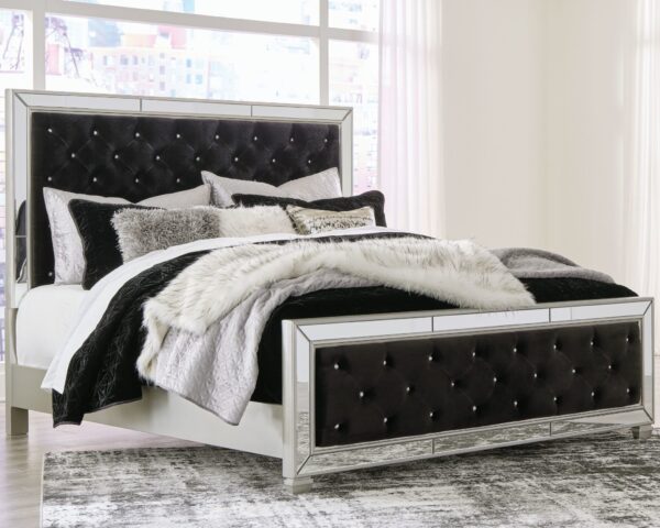 Lindenfield - Black / Silver - Queen Upholstered Bed