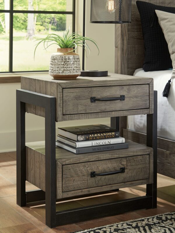 Brennagan - Gray - Two Drawer Night Stand