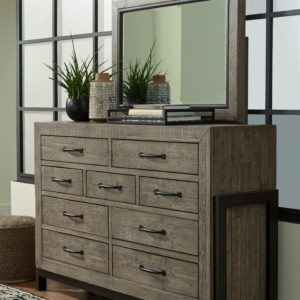 Brennagan - Gray - Dresser, Mirror