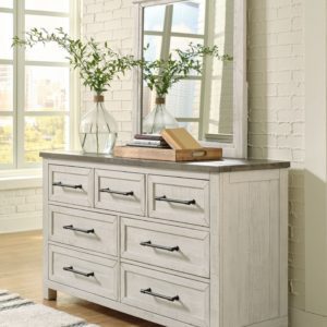 Brewgan - Antique White - Dresser, Mirror