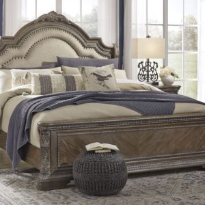Charmond - Brown - Queen Upholstered Sleigh Bed