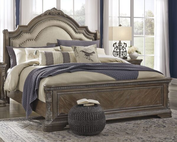 Charmond - Brown - Queen Upholstered Sleigh Bed